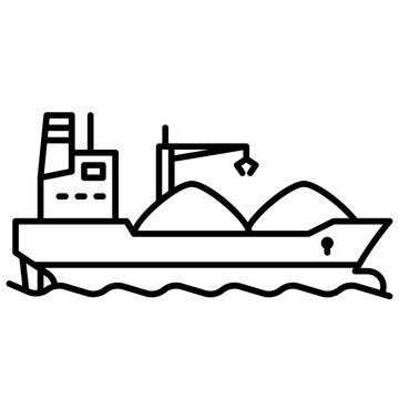 recommend clip art: Container ship outline icon. Transportation illustration for templates, web design and infographics. 
                    