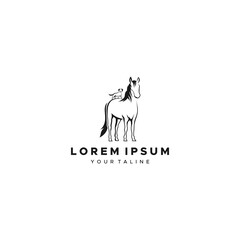smartest horse logo design concept. premium logo.