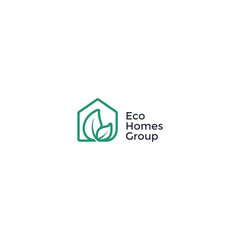 home eco green house logo vector, Eco home logo template Premium Vector
