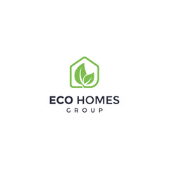 home eco green house logo vector, Eco home logo template Premium Vector