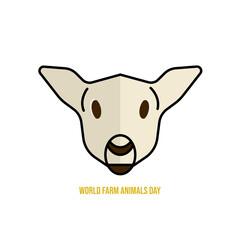 vector graphic of world farm animals day good for national world farm animals day celebration. flat design. flyer design.flat illustration.