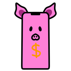 Piggy Bank and Money Surrealism Illustration