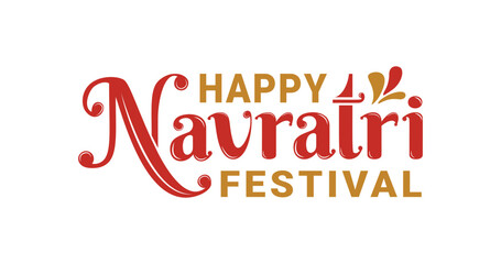 Fototapeta na wymiar Happy Navratri Festival Illustrations vector. Vibrant Designs, Handwritten classic calligraphy Artworks. Suitable for festivals or events visually appealing and recognizable