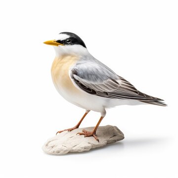 Least tern bird isolated on white background.