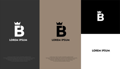 A simple elegant logo of letter B with different background colour