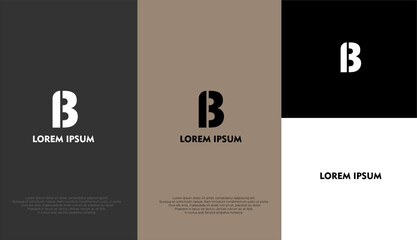A simple elegant logo of letter B with different background colour