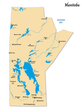Simple vector map of Manitoba, Canada