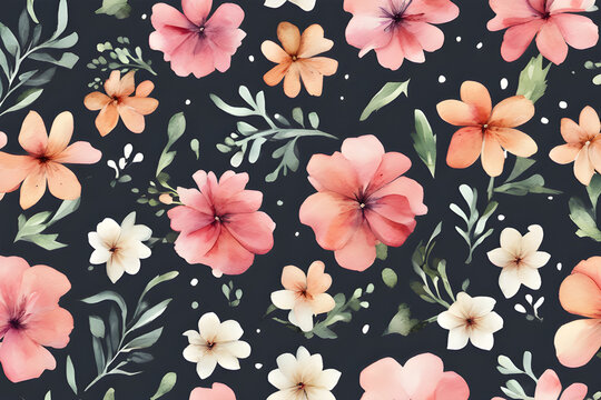 seamless pattern of small flowers in a watercolor style make gave between flowers, seamless pattern with flowers