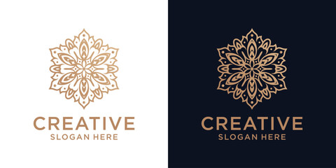 Floral ornament logo design abstract