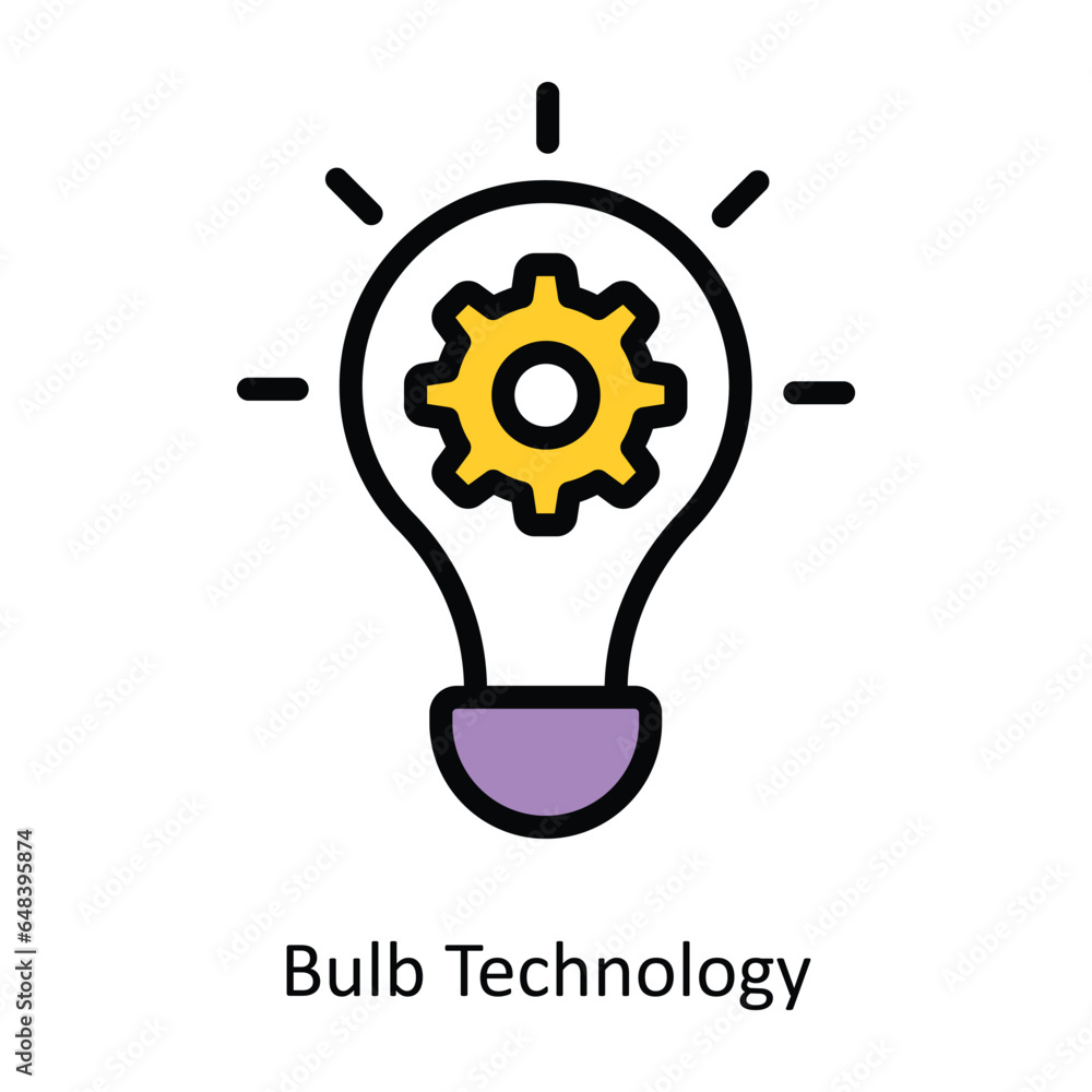 Poster bulb technology vector filled outline icon design illustration. artificial intelligence symbol on wh