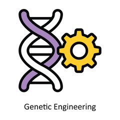 Genetic Engineering vector Filled outline Icon Design illustration. Artificial intelligence Symbol on White background EPS 10 File
