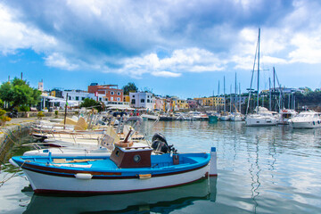 Fototapeta na wymiar Marina di Chiaiolella in Procida island