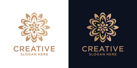 Floral ornament logo design abstract