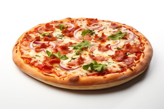 Pizza Isolated on White Background. Generative AI