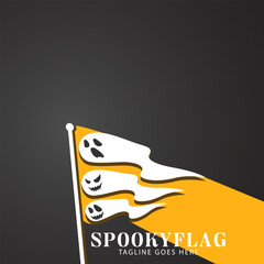 Spooky flag logo vector