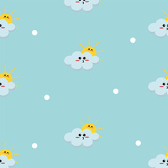 Seamless clouds pattern vector illustration