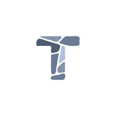 Letter T with stone logo