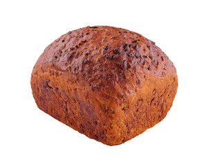 Black bread isolated on white background