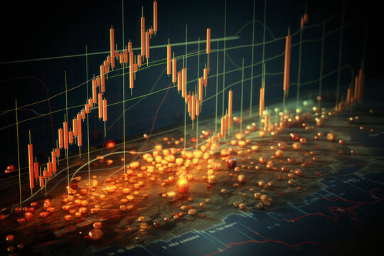 Stock market or forex trading graph. financial investment concept.