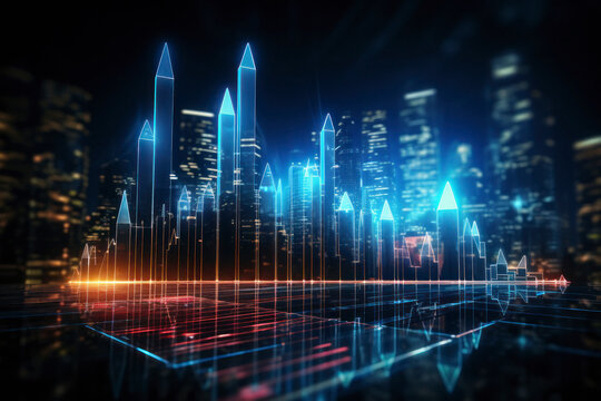 Stock market or forex trading graph. financial investment concept.