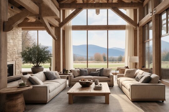 modern rustic living room 
