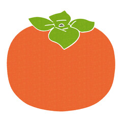 シンプルな柿のイラスト素材、ベクター