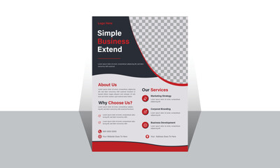 Corporate Business Flyer A4 Size. R Color Modern Business Flyer- Creative and Clean Business Flyer Template.

