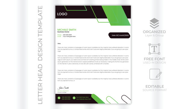 vector professional modern letterhead design template