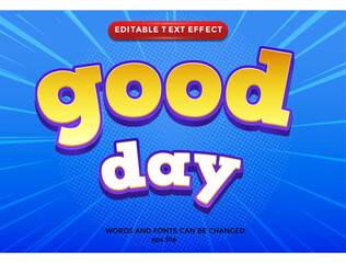 good day 3D editable fun text effect style