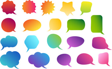 Speach bubbles decoration. Colorful design element. Vector set