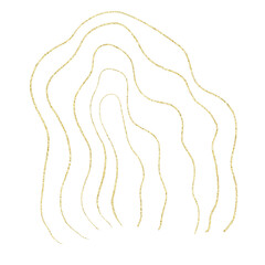 Gold glitter hand drawn scribble line