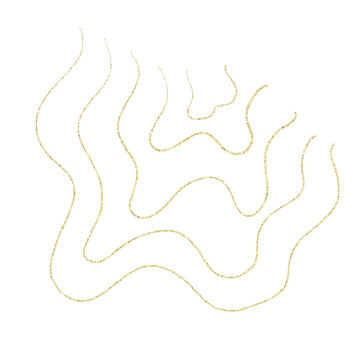 Gold glitter hand drawn scribble line