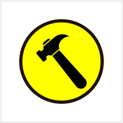 Button Hammer icon Tools clipart Vector stock illustration EPS 10
