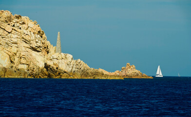 Panorama delle coste dell'Isola della Maddalena. Sito Patrimonio dell'Unesco. Sardegna, Italy