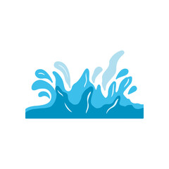 Dynamic Blue Waves Vector Illustration with Splashes.