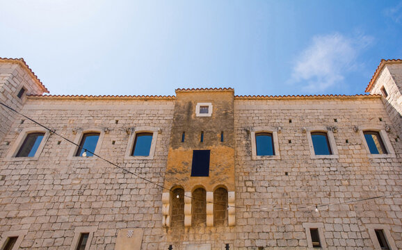 The historic 16th century waterfront Kastel Vitturi in Kastel Luksic, Kastela, Croatia. A Renaissance fort also known as Castle Vitturi or Dvorac Vitturi