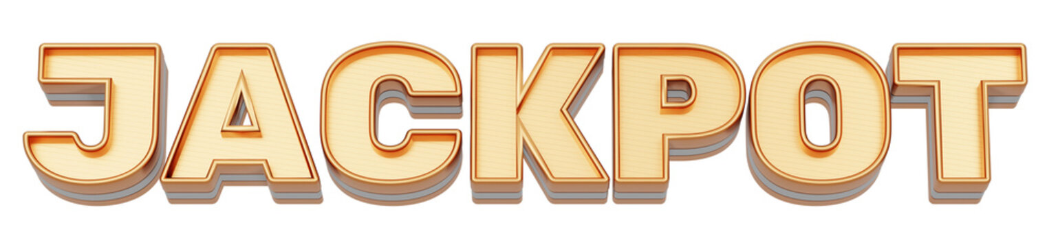 Golden 3d text. typography. 3D illustration. JACKPOT.
