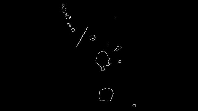 Torba province map of Vanuatu outline animation