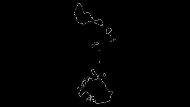 Shefa province map of Vanuatu outline animation
