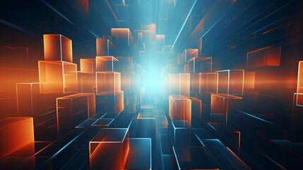 Abstract 3D Business Background. Generative AI