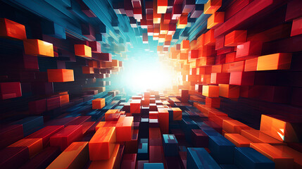 Abstract 3D Business Background. Generative AI