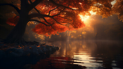 Autumn Natural Background. Generative AI
