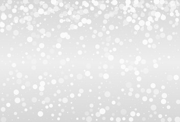 Silver Snow Vector Grey Background. Fantasy