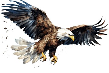 An majestic eagle soaring through the sky with its wings fully extended created with Generative AI technology