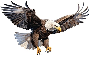 A majestic eagle soaring with wings outstretched created with Generative AI technology - obrazy, fototapety, plakaty