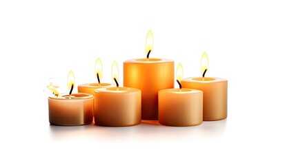 Candles  on White background, HD