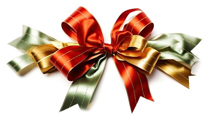 Christmas-themed gift card ribbons on White background, HD