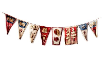Columbus Day bunting on White background, HD