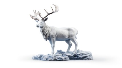 Fototapeta premium Reindeer Figurine on White background, HD