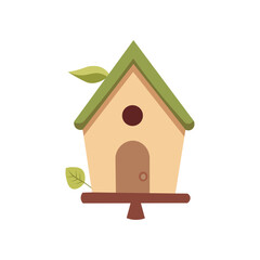 Simple vector garden bird house design illustration